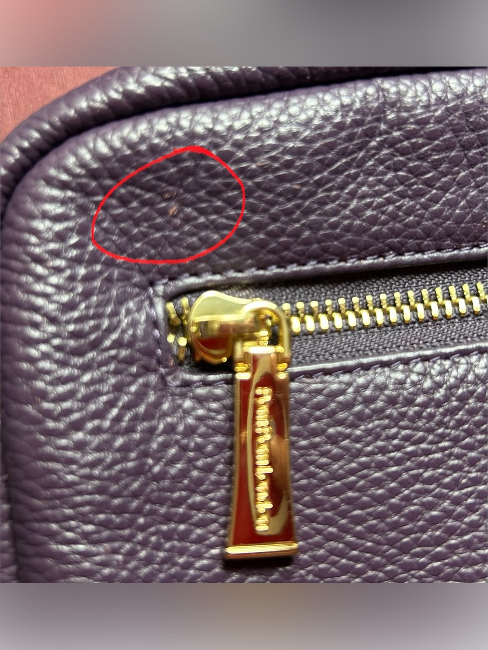 Pom Pom London City leather crossbody bag purple nightshade *flaw* - Picture 8 of 12